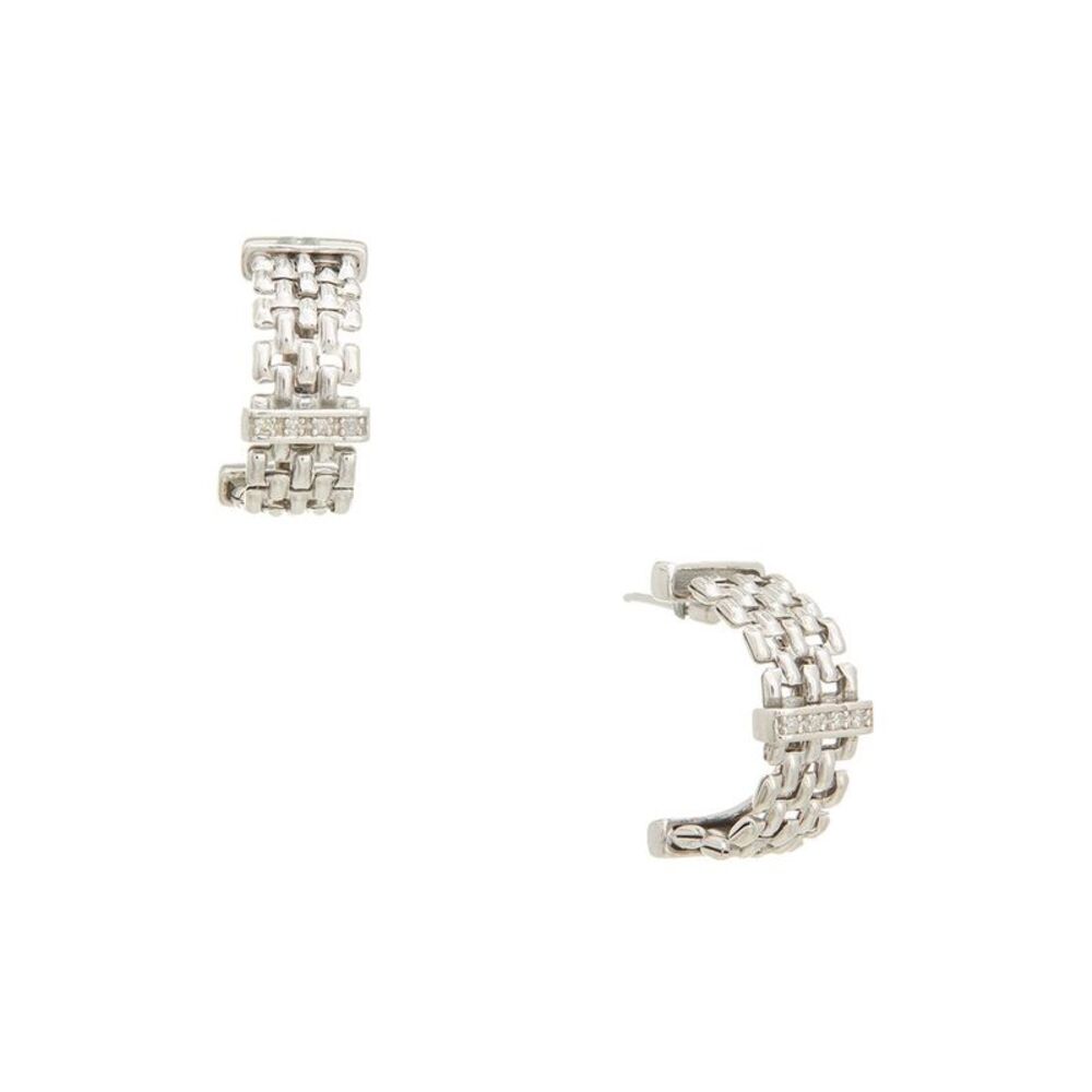 Meshmerise 0.12 Ct. Tw. Diamond 18K Gold Over Silver Earring, White